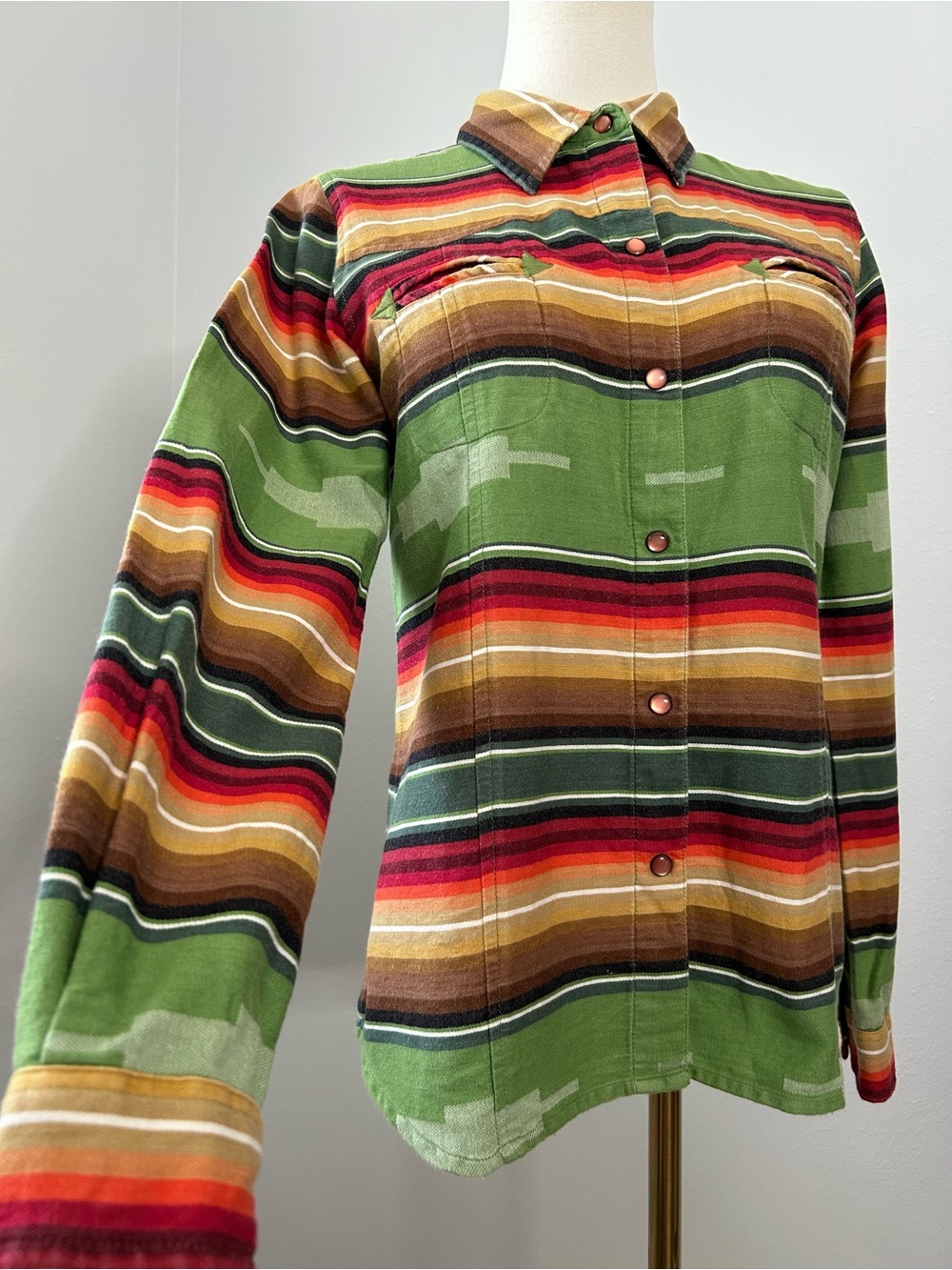 Tasha Polizzi Southwestern Western Serape Equestrian Rodeo Shirt Womens S